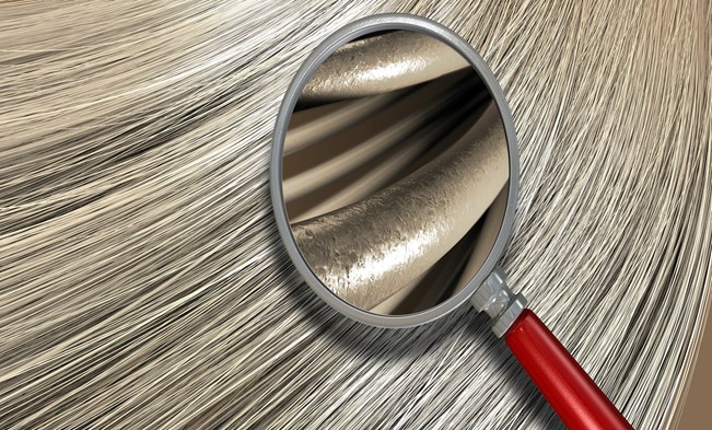 Hair Mineral Analysis - An image showing a magnifying glass looking st hair